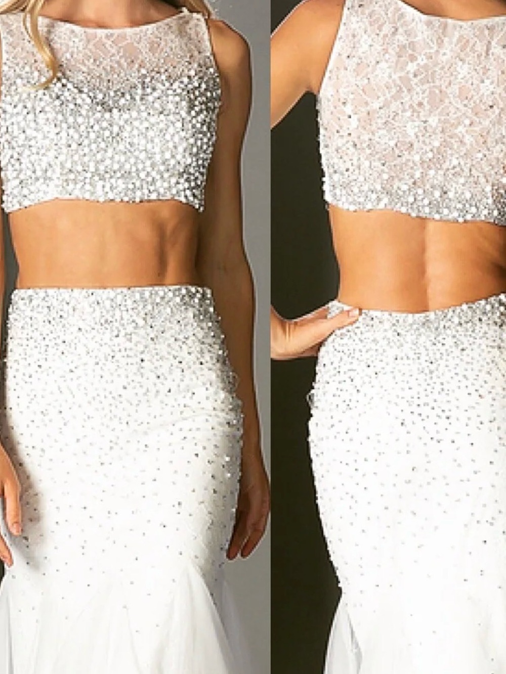 Blush Ivory Beaded Two-Piece Dress